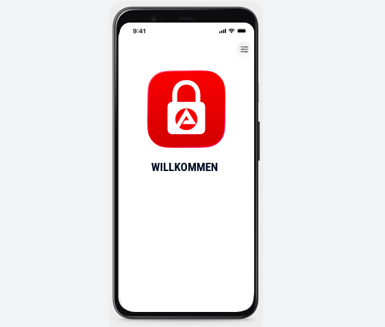 Handy mit Logo der BA Secure App